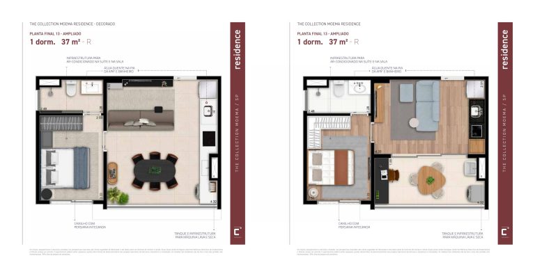 1 dormitório 37 m² — Residence