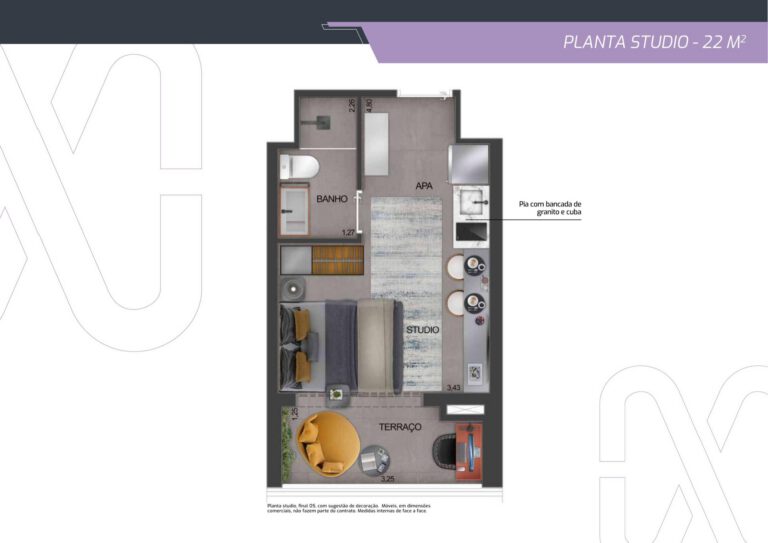Studio — 22 m²