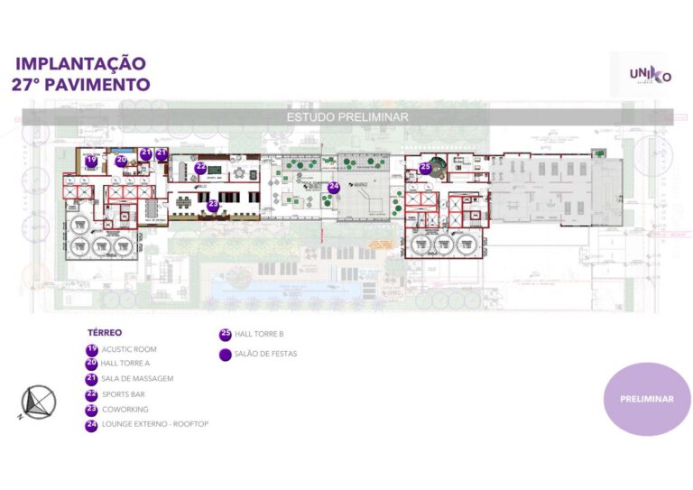 Implantação — 27º pavimento (rooftop)