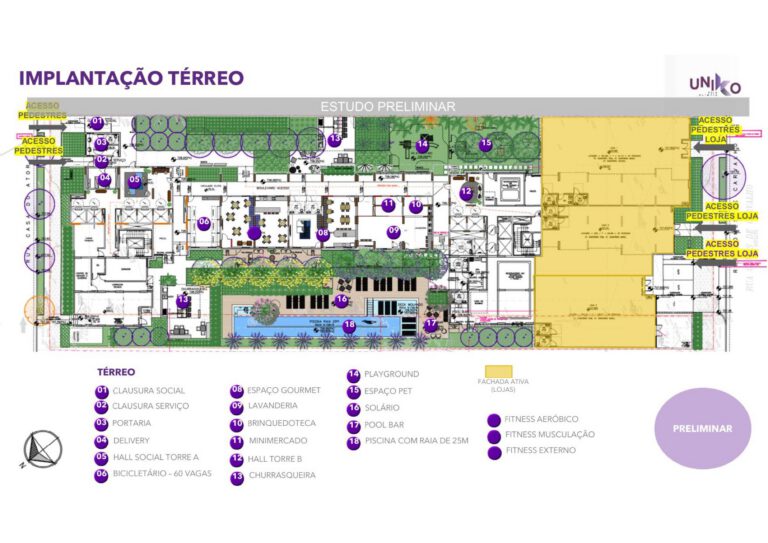 Implantação — térreo (lazer)